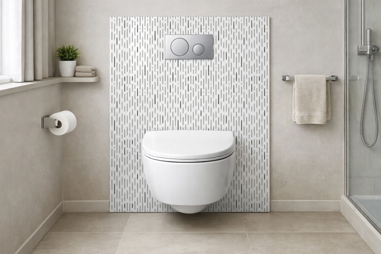 Toilettenrückwand Musteroptik