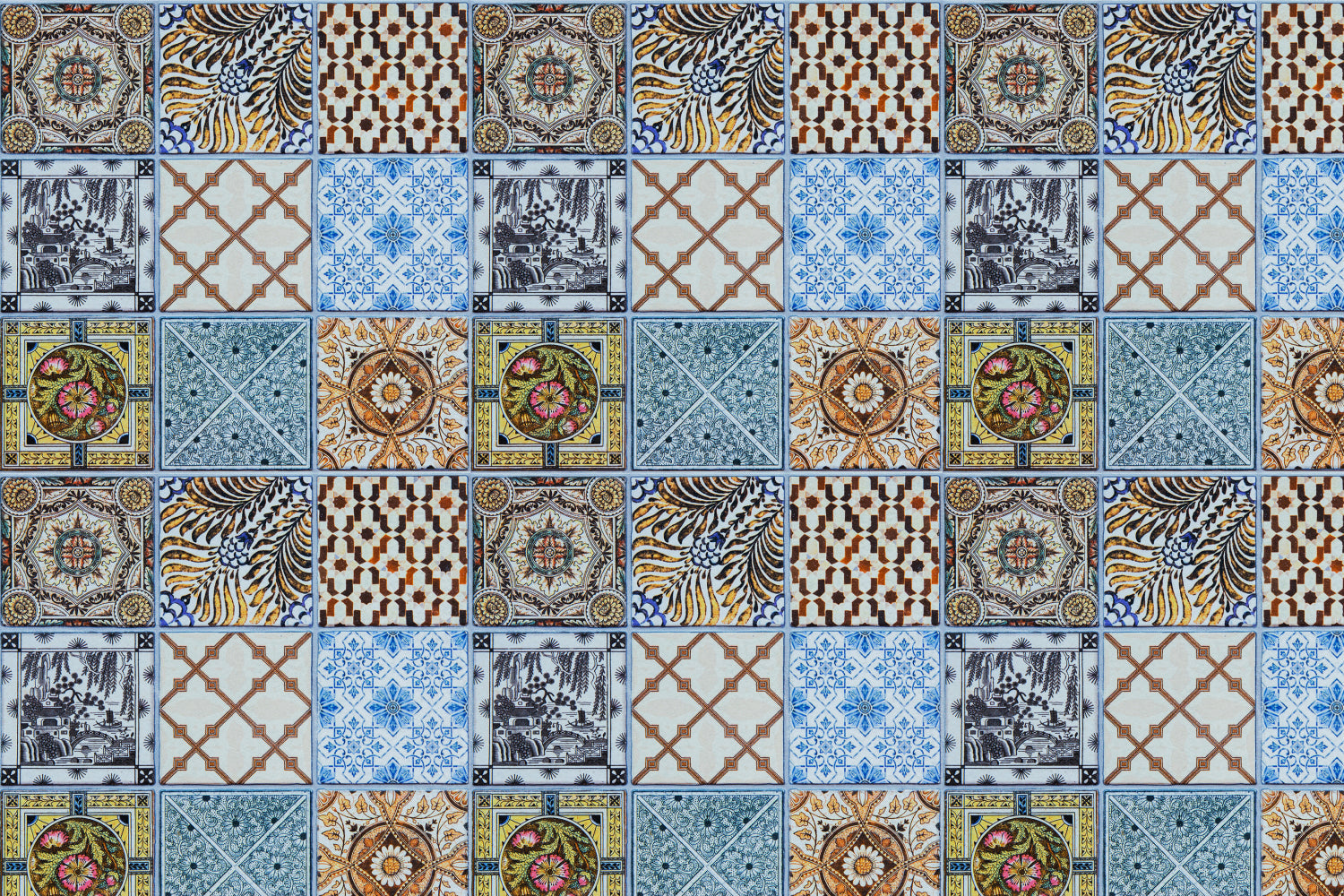 Toilettenrückwand Patchwork