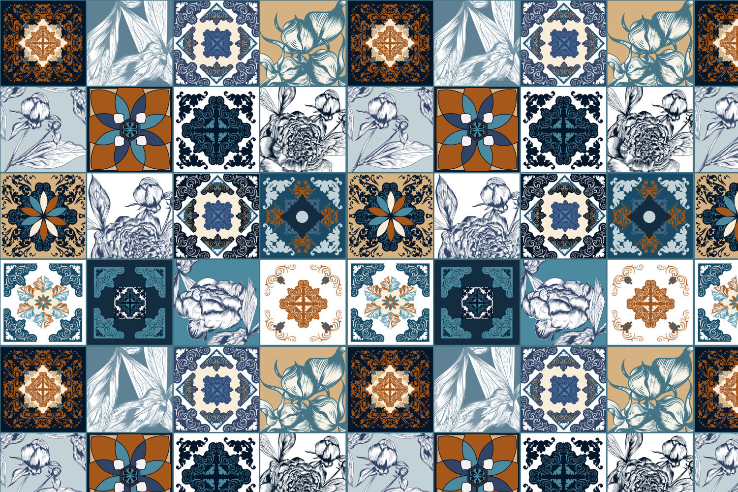 Toilettenrückwand Patchwork