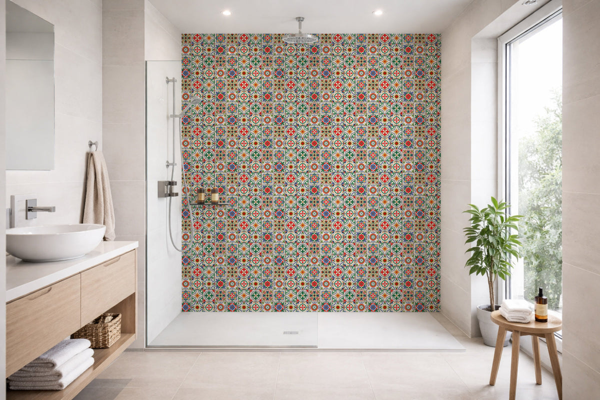 Toilettenrückwand Patchwork