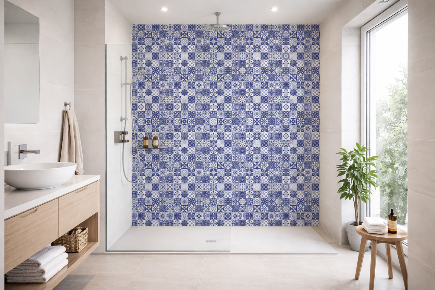 Toilettenrückwand Patchwork