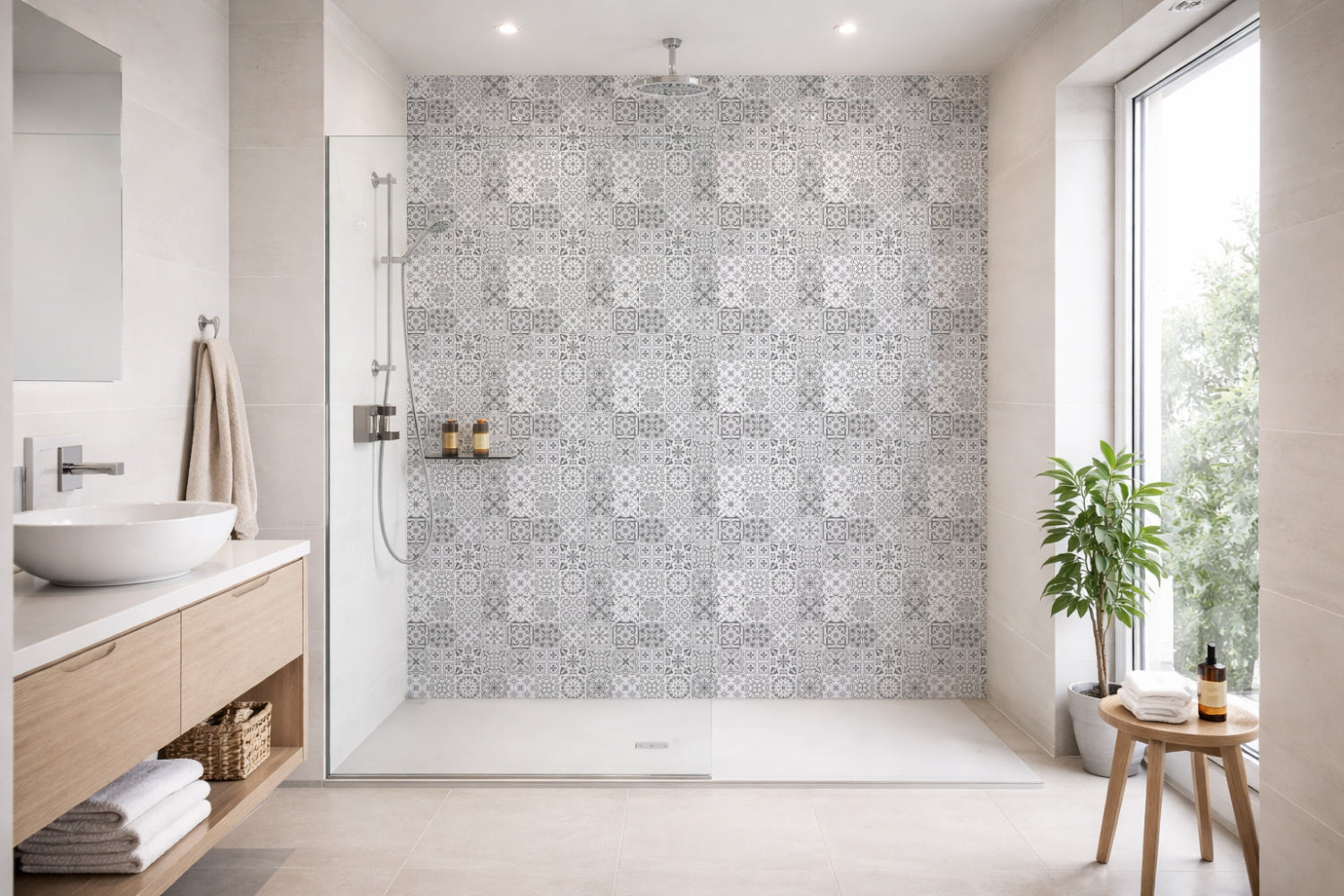Toilettenrückwand Patchwork