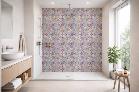 Toilettenrückwand Patchwork