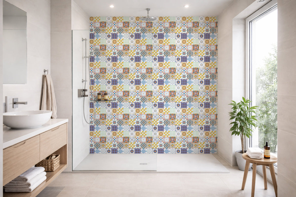Toilettenrückwand Patchwork