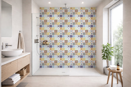 Toilettenrückwand Patchwork