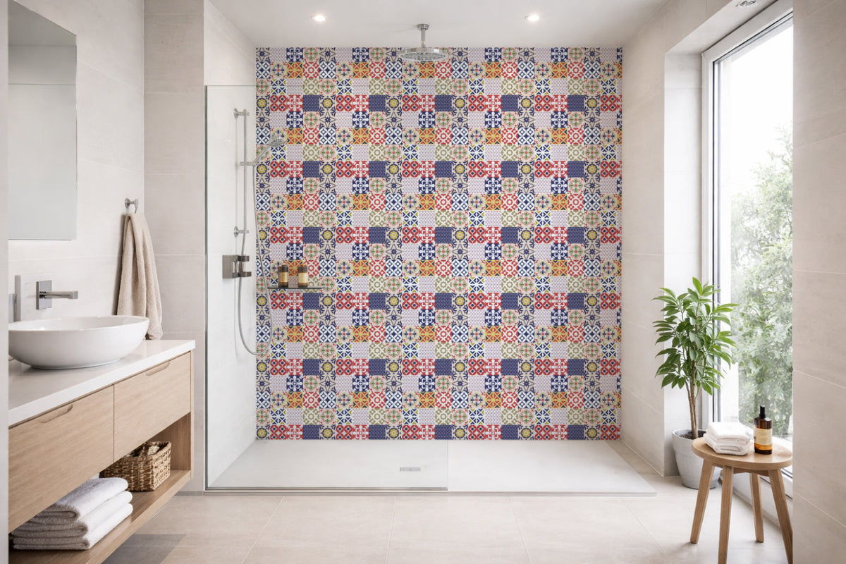 Toilettenrückwand Patchwork