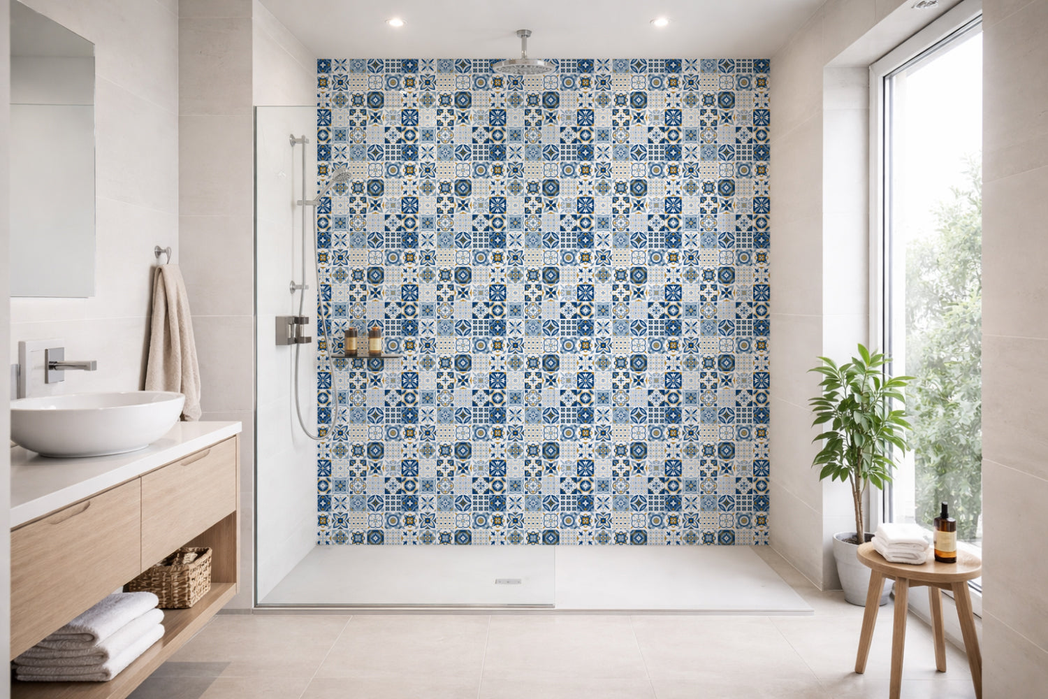 Toilettenrückwand Patchwork