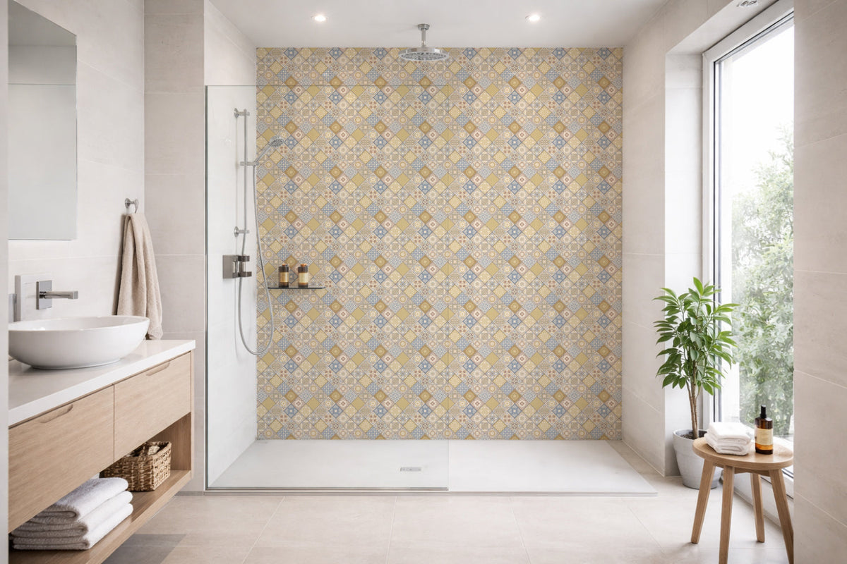 Toilettenrückwand Patchwork
