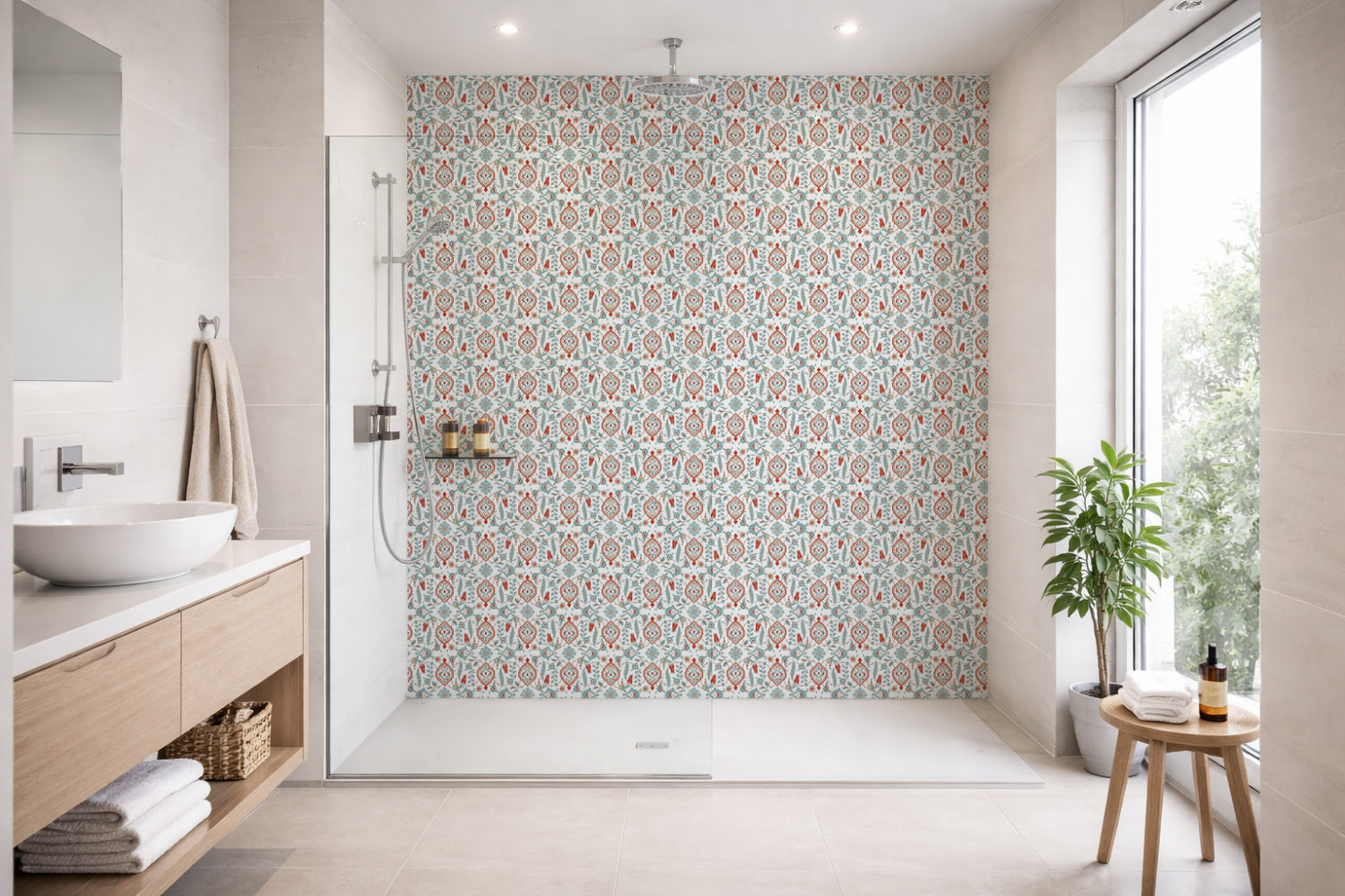 Toilettenrückwand Patchwork