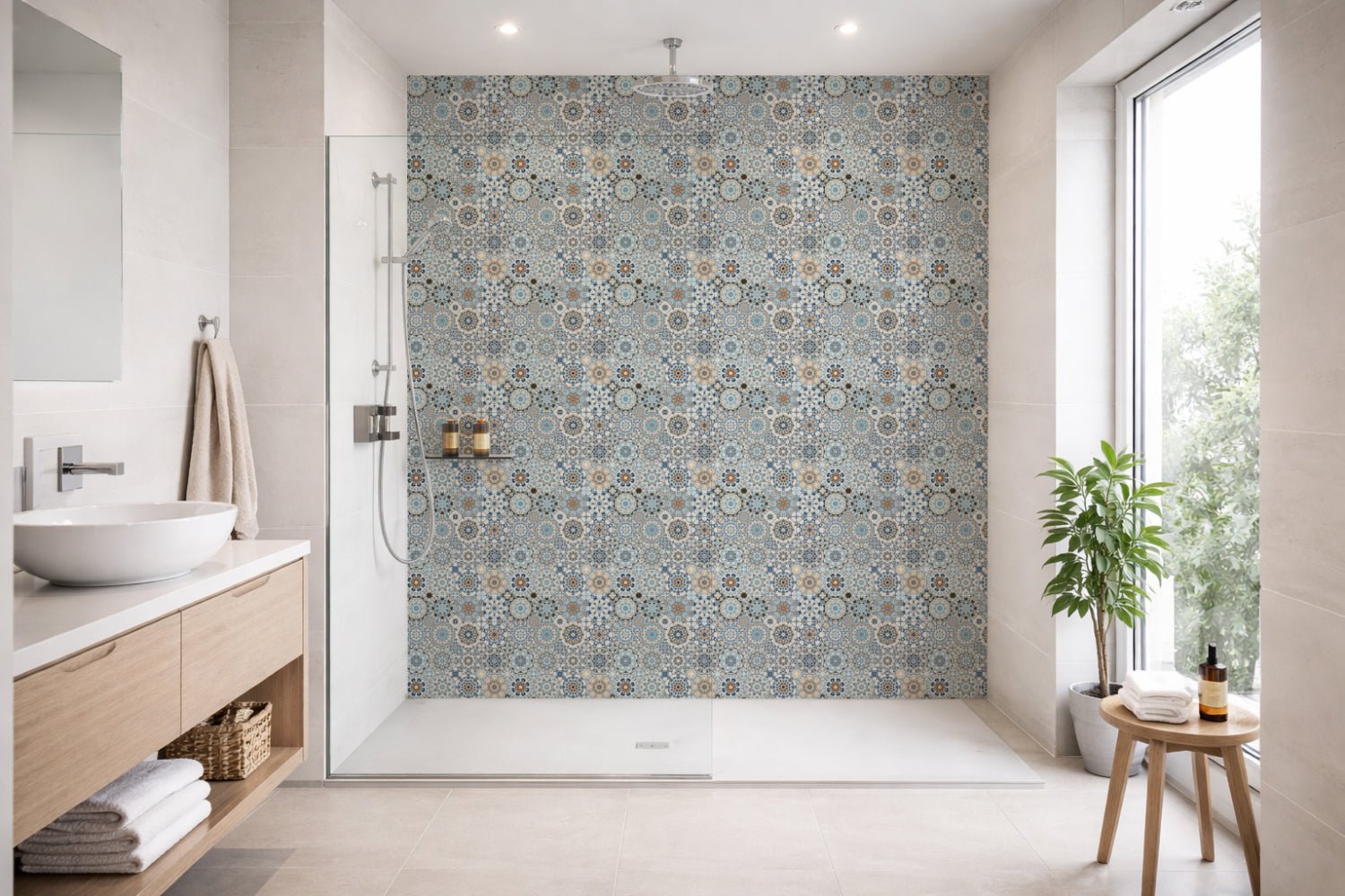 Toilettenrückwand Patchwork