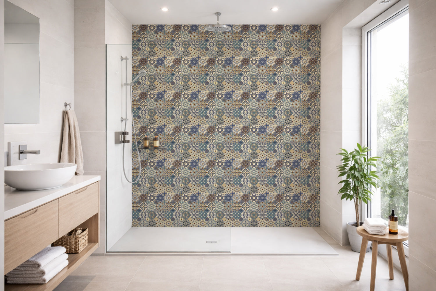 Toilettenrückwand Patchwork