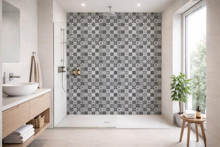 Toilettenrückwand Patchwork
