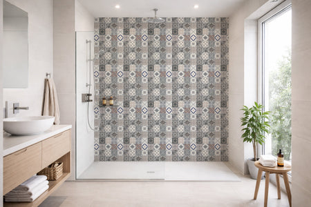 Toilettenrückwand Patchwork