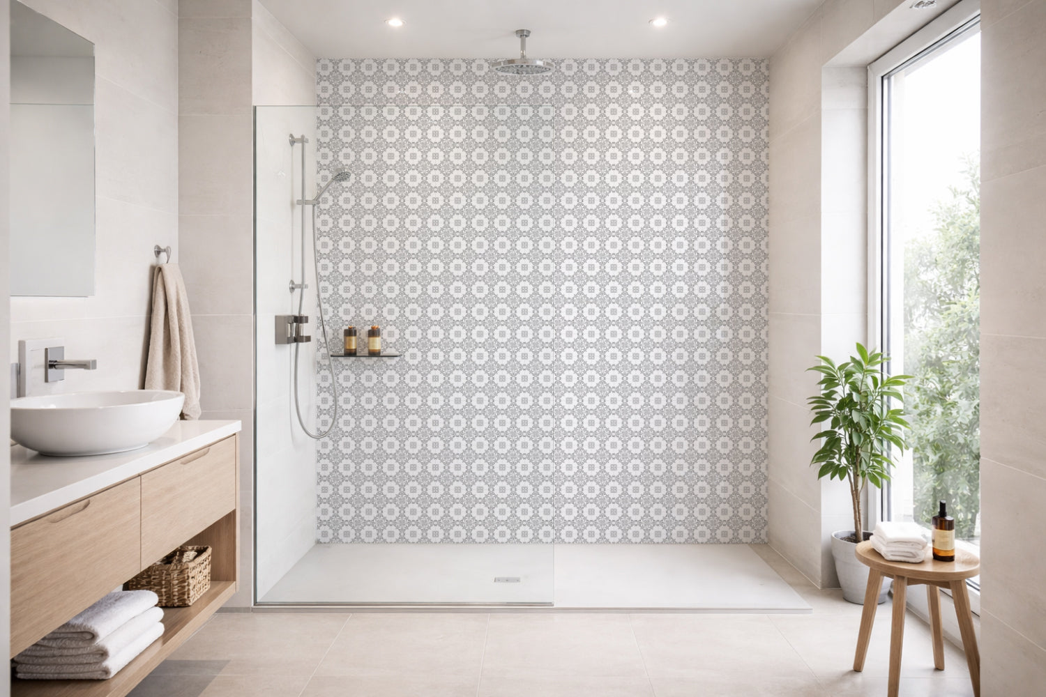Toilettenrückwand Patchwork