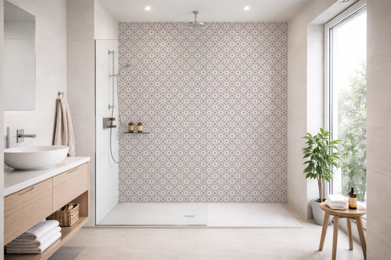 Toilettenrückwand Patchwork