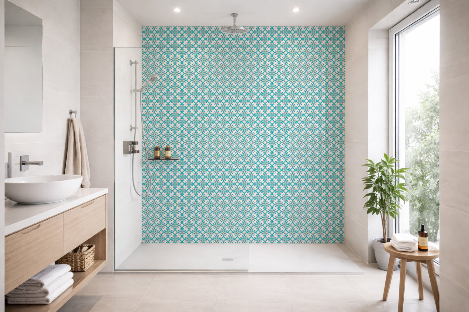 Toilettenrückwand Patchwork