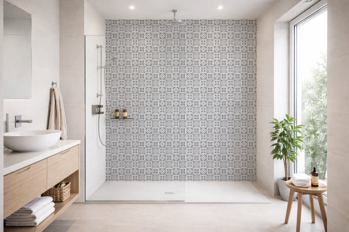 Toilettenrückwand Patchwork