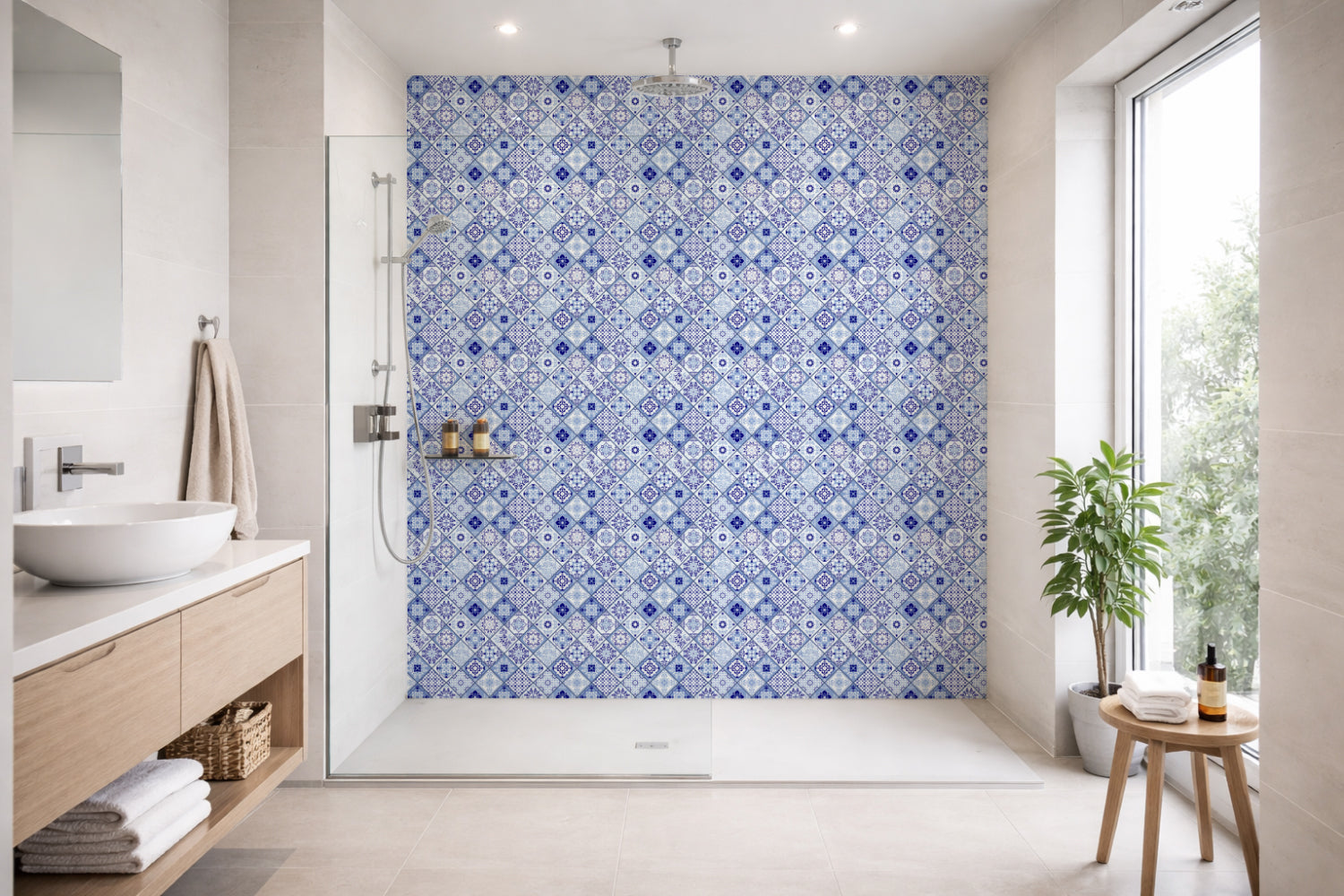 Toilettenrückwand Patchwork