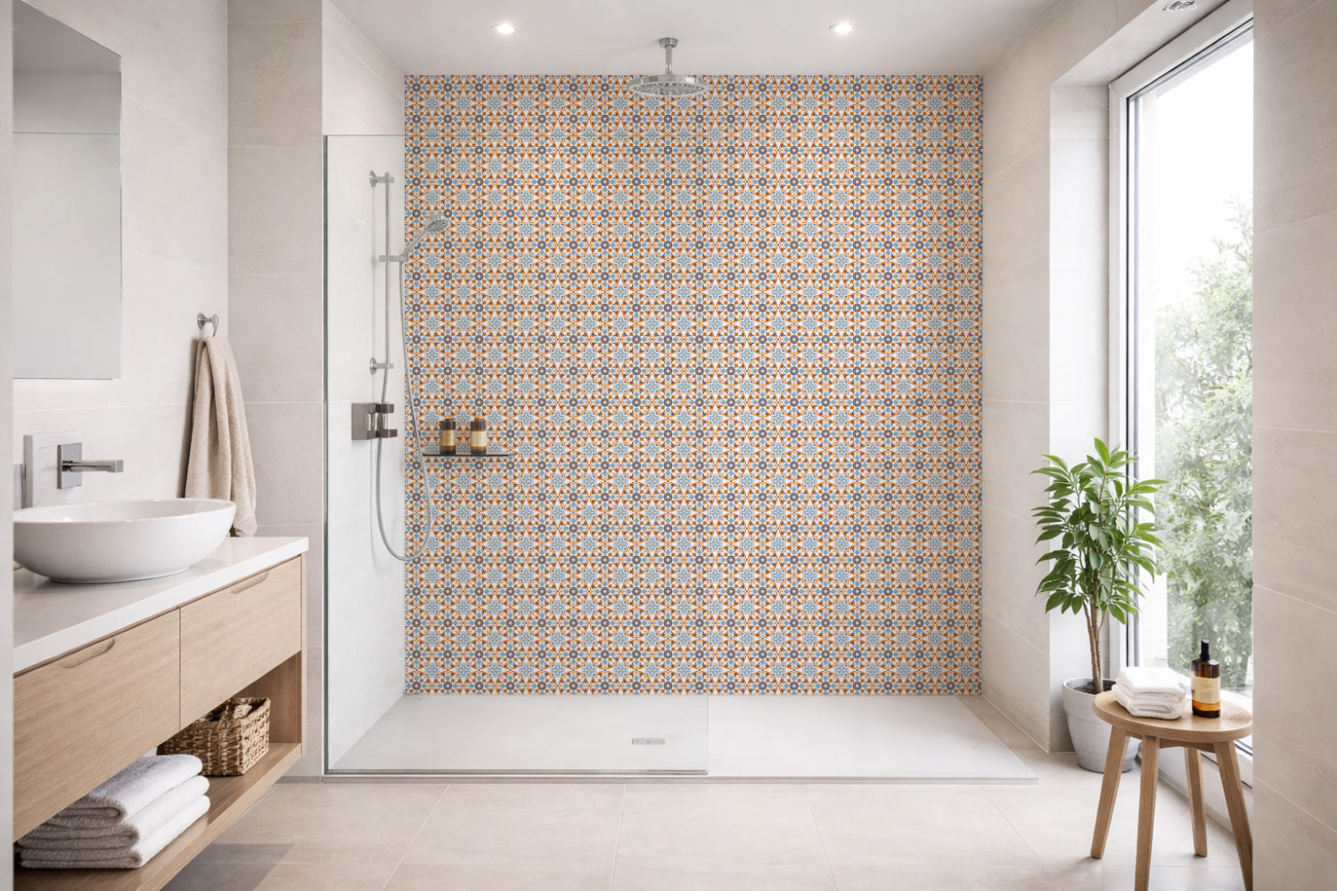 Toilettenrückwand Patchwork
