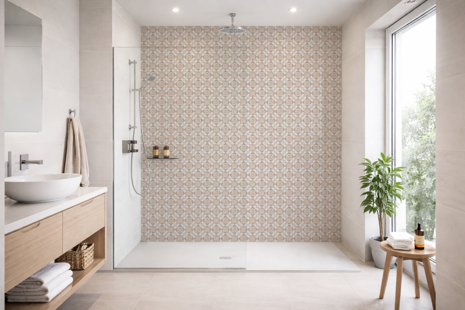 Toilettenrückwand Patchwork