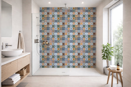 Toilettenrückwand Patchwork