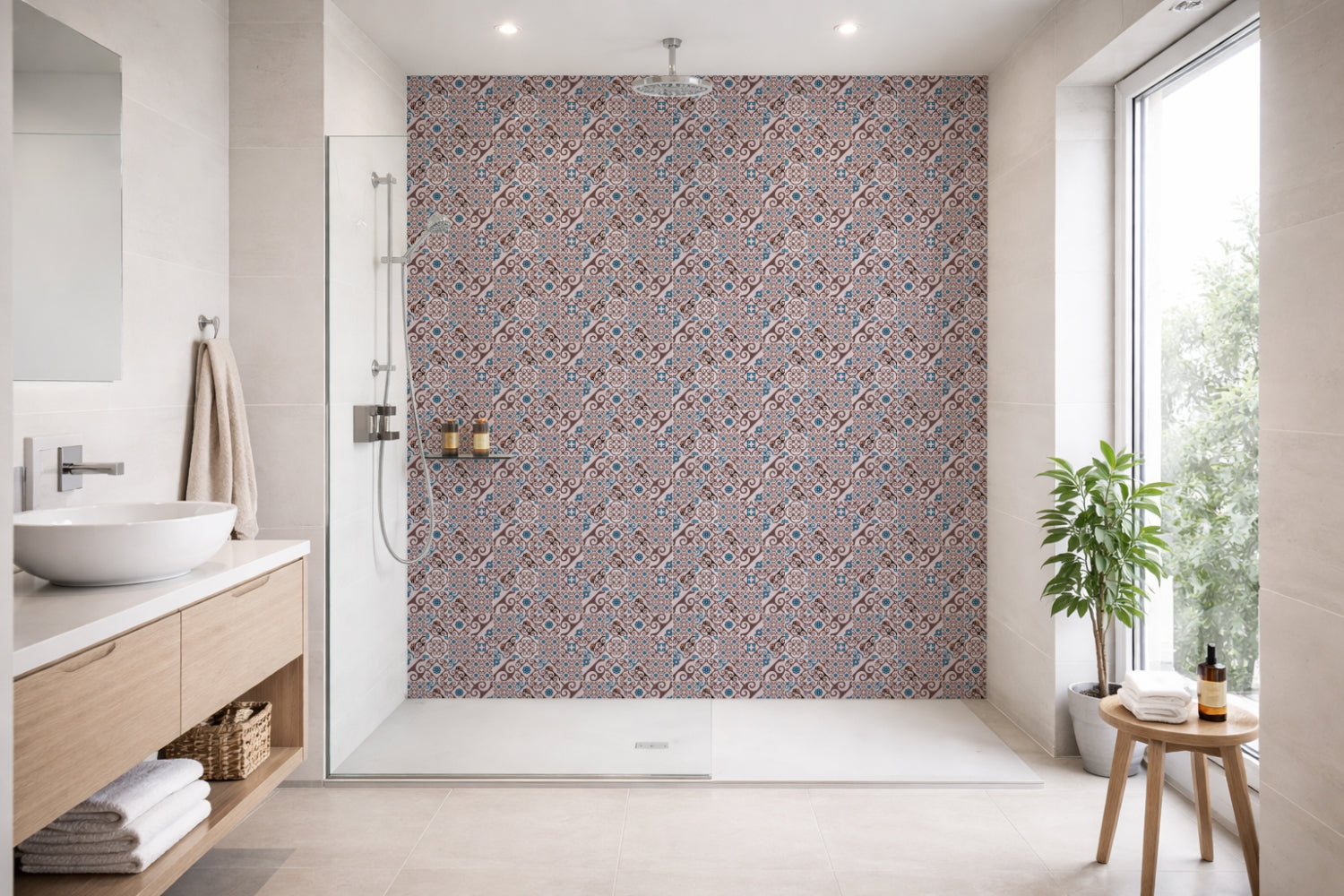 Toilettenrückwand Patchwork