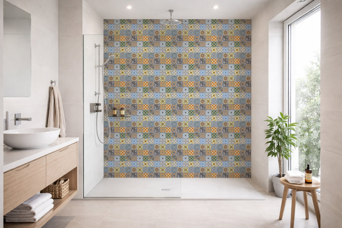Toilettenrückwand Patchwork