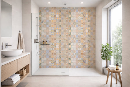 Toilettenrückwand Patchwork