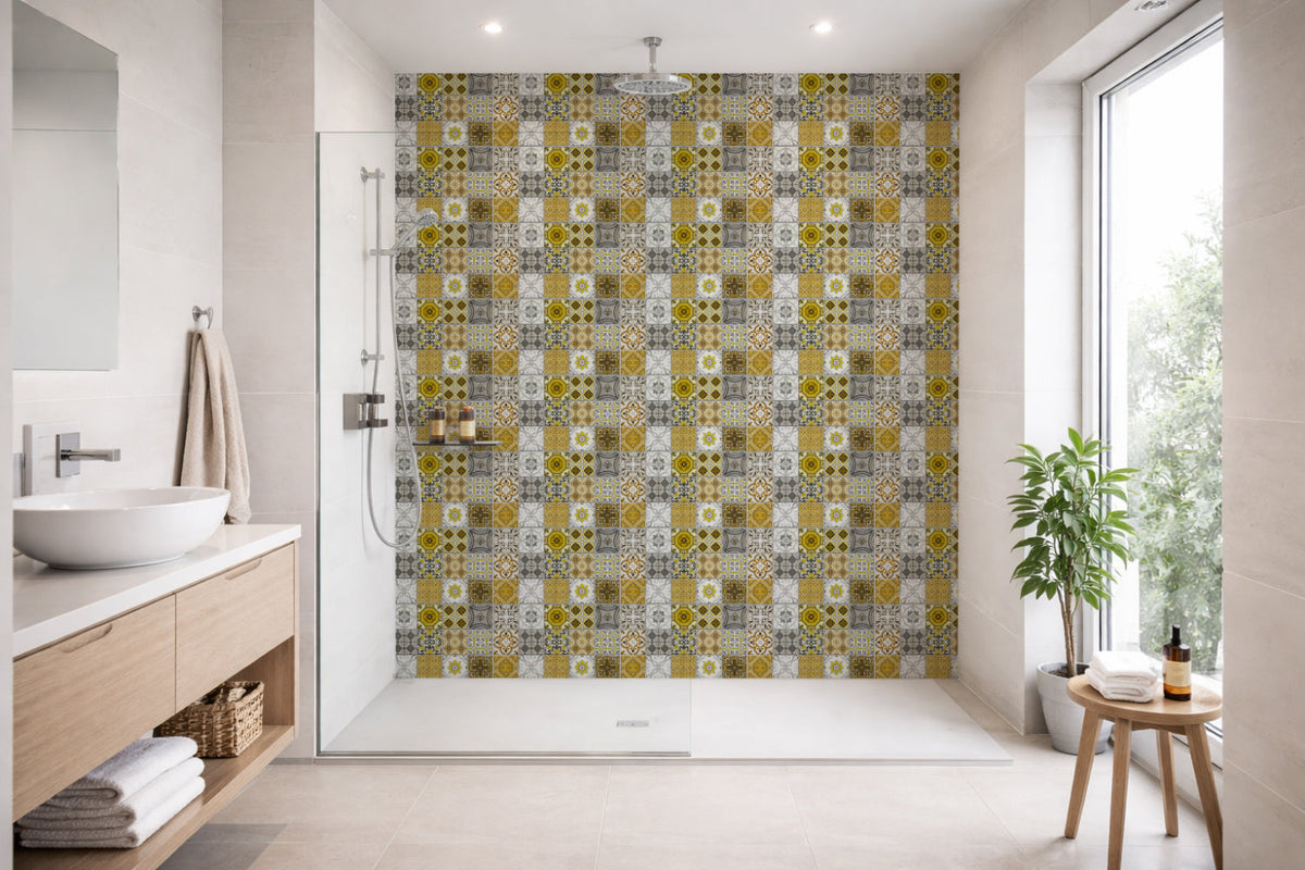 Toilettenrückwand Patchwork