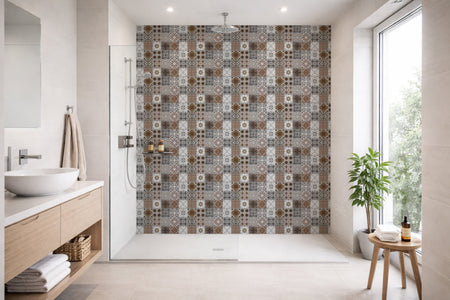 Toilettenrückwand Patchwork