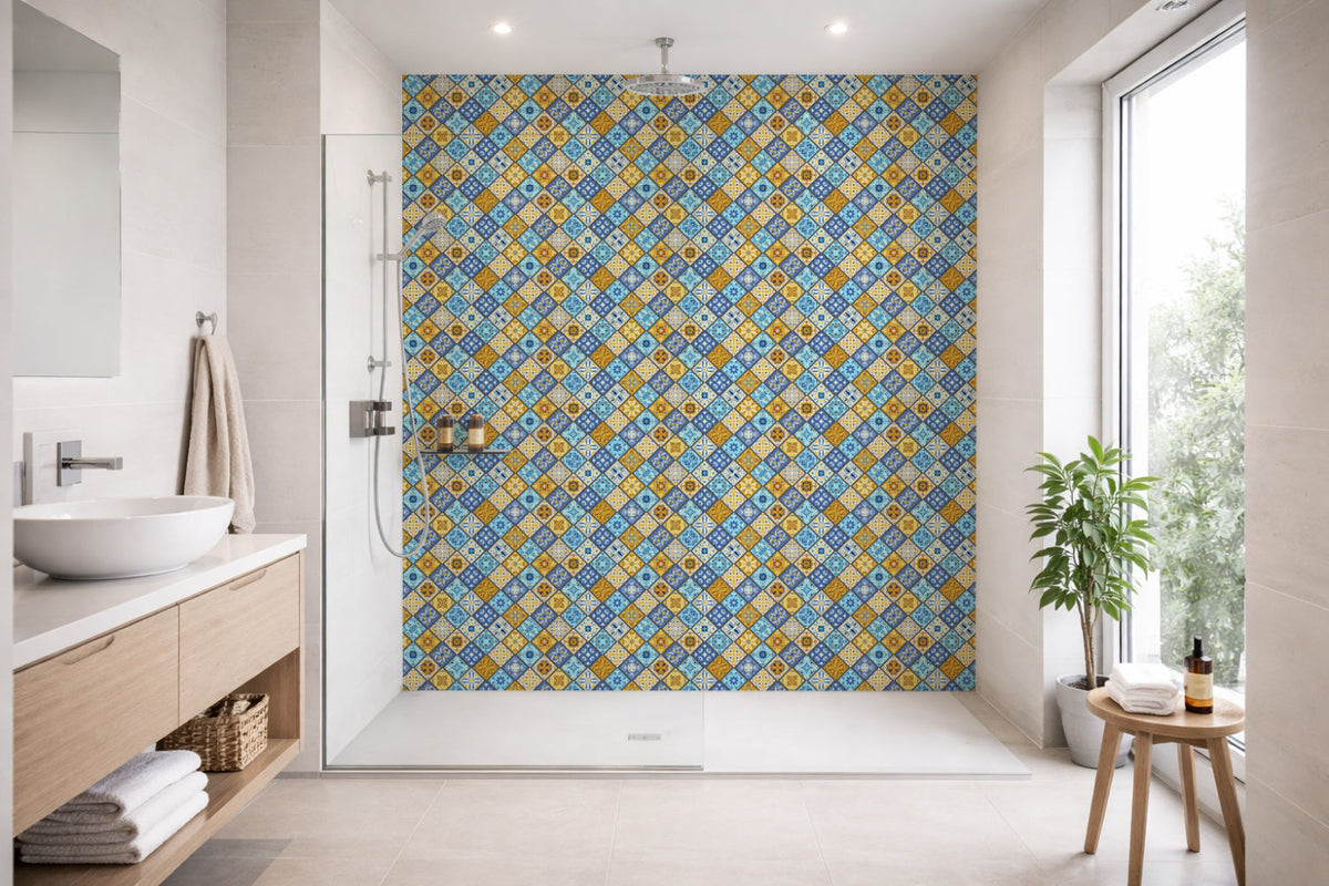 Toilettenrückwand Patchwork