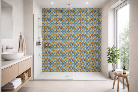 Toilettenrückwand Patchwork