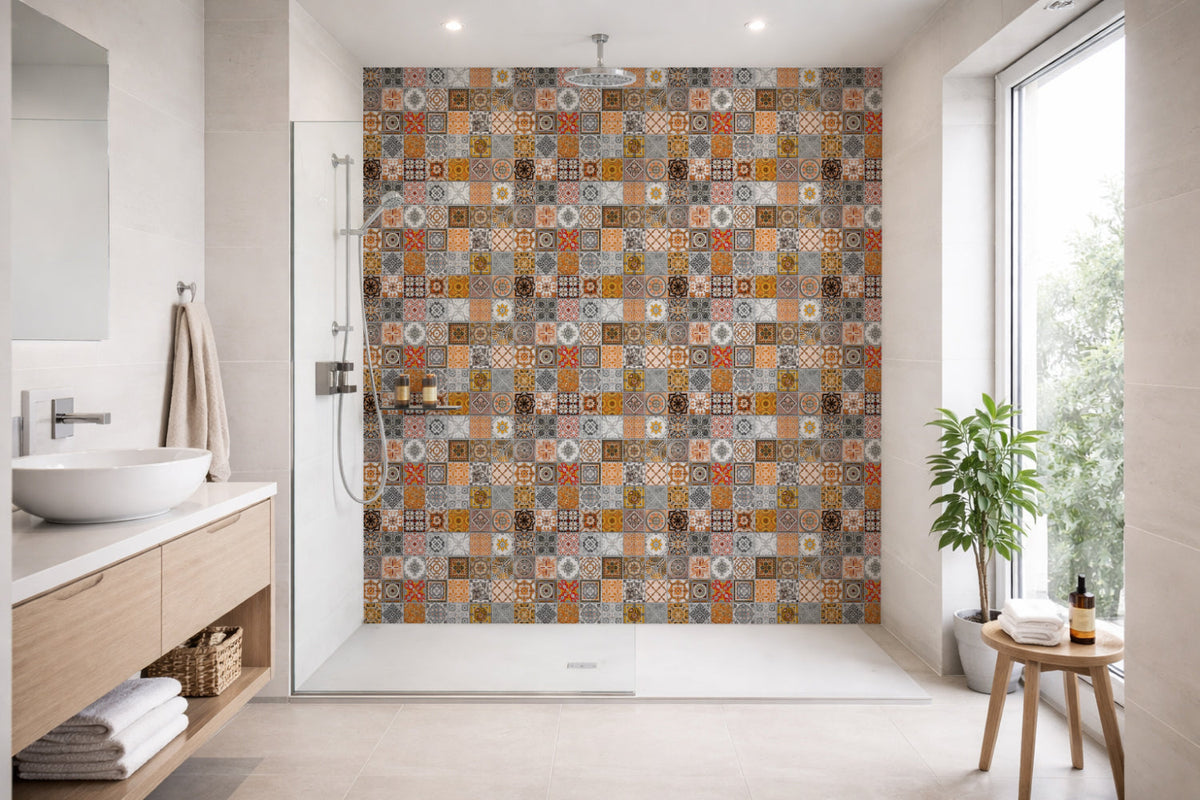 Toilettenrückwand Patchwork