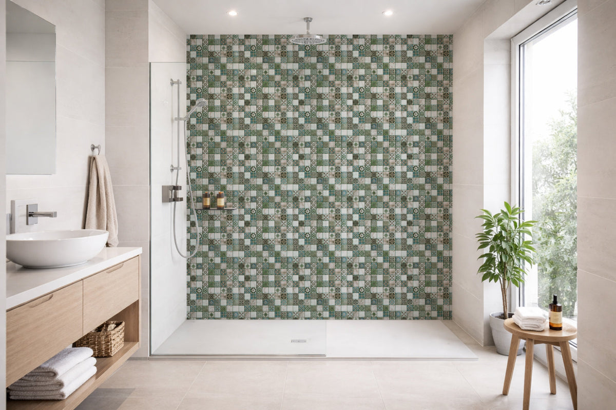 Toilettenrückwand Patchwork