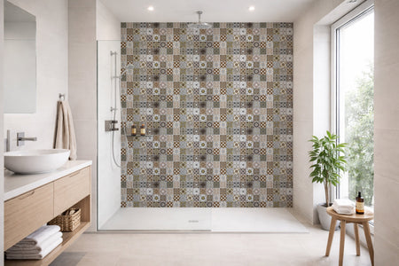 Toilettenrückwand Patchwork