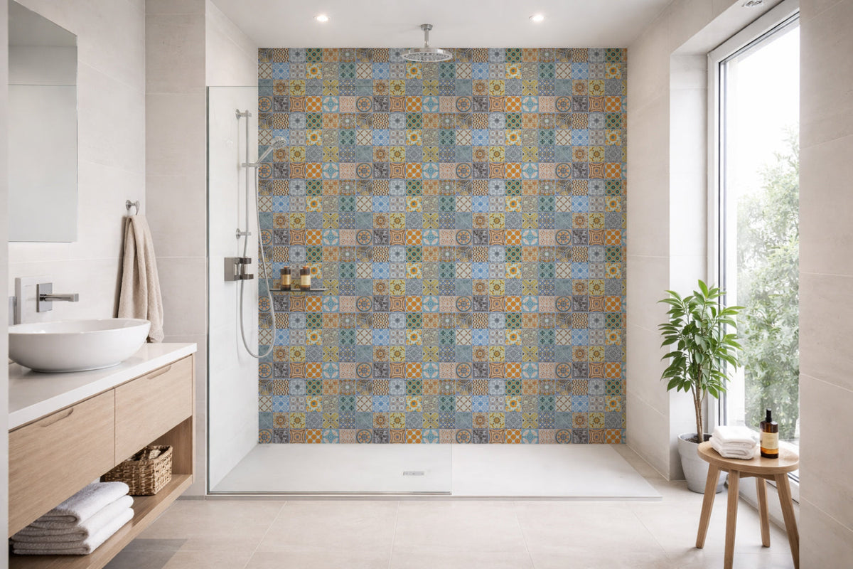 Toilettenrückwand Patchwork