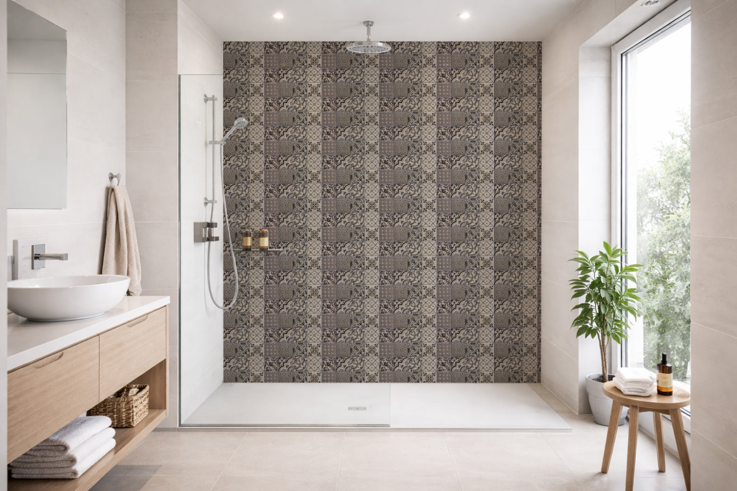 Toilettenrückwand Patchwork