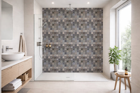 Toilettenrückwand Patchwork