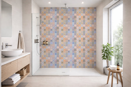 Toilettenrückwand Patchwork