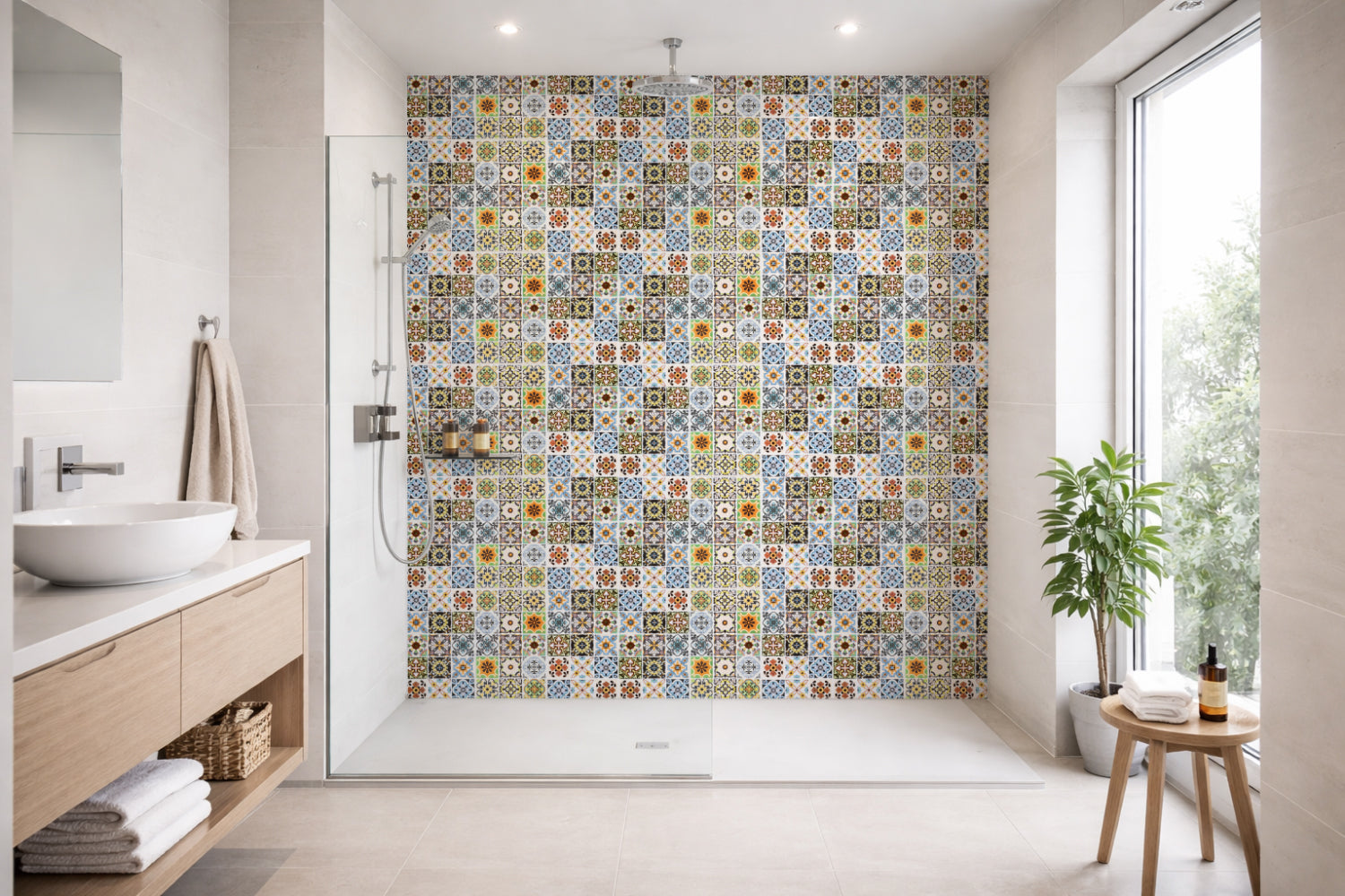Toilettenrückwand Patchwork