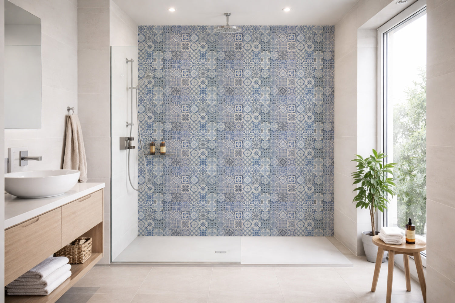Toilettenrückwand Patchwork