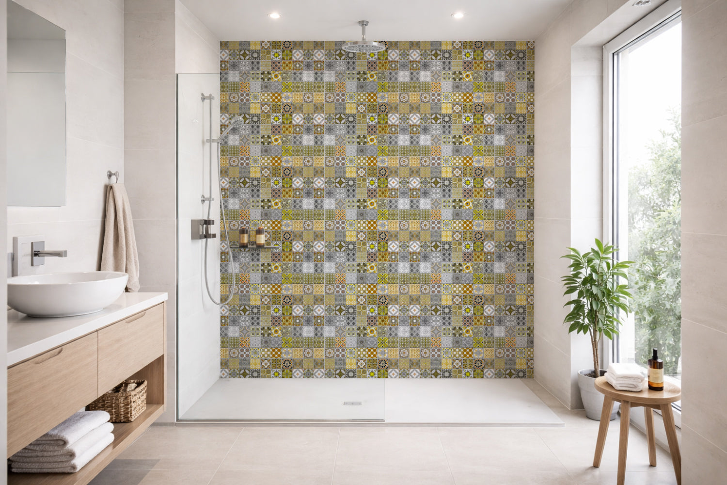 Toilettenrückwand Patchwork