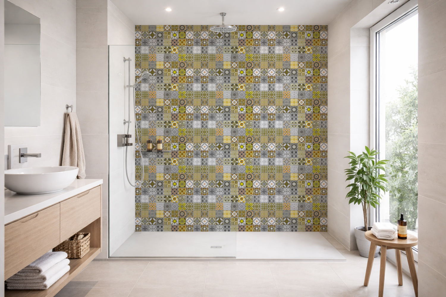 Toilettenrückwand Patchwork