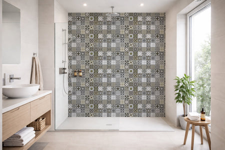Toilettenrückwand Patchwork
