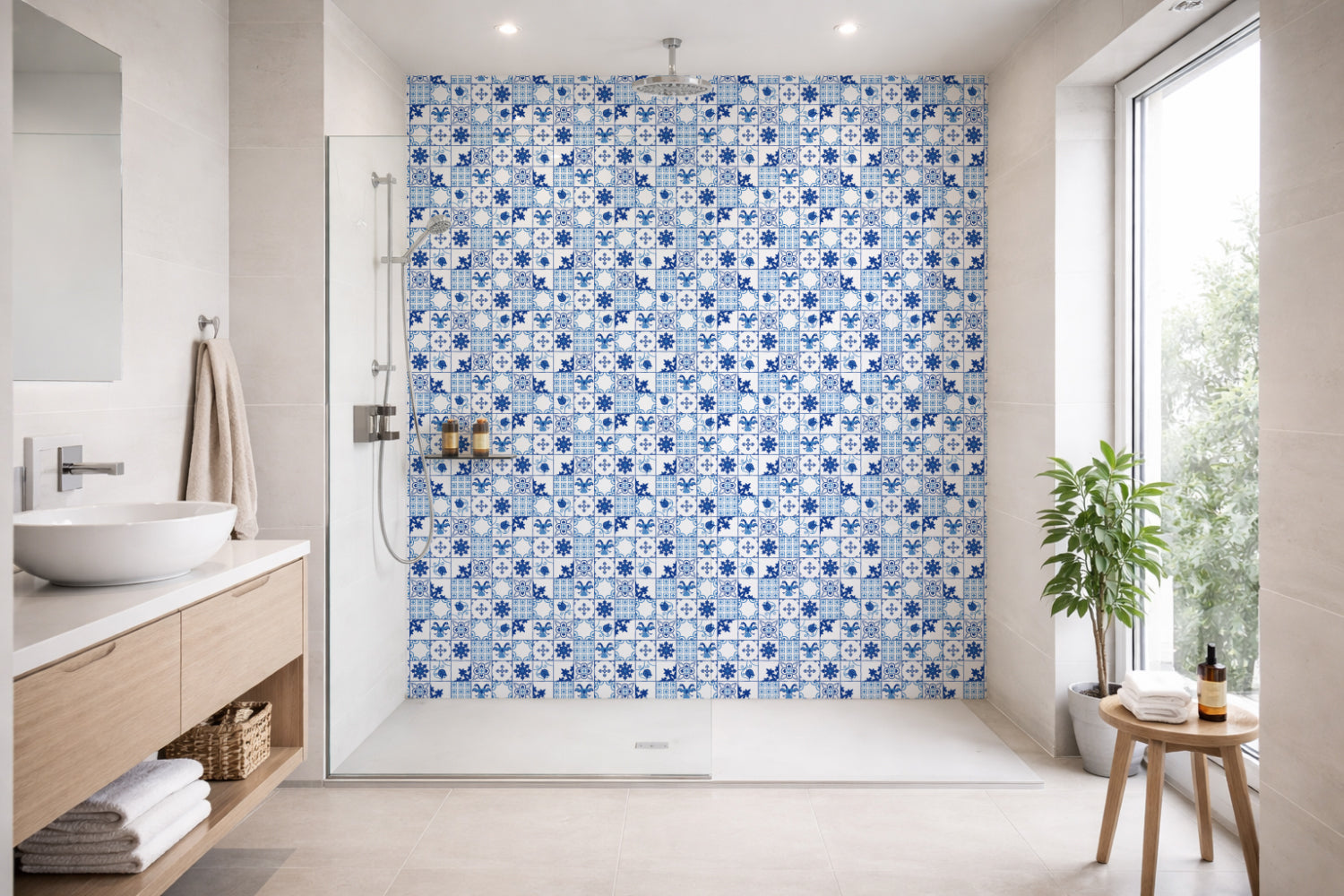 Toilettenrückwand Patchwork