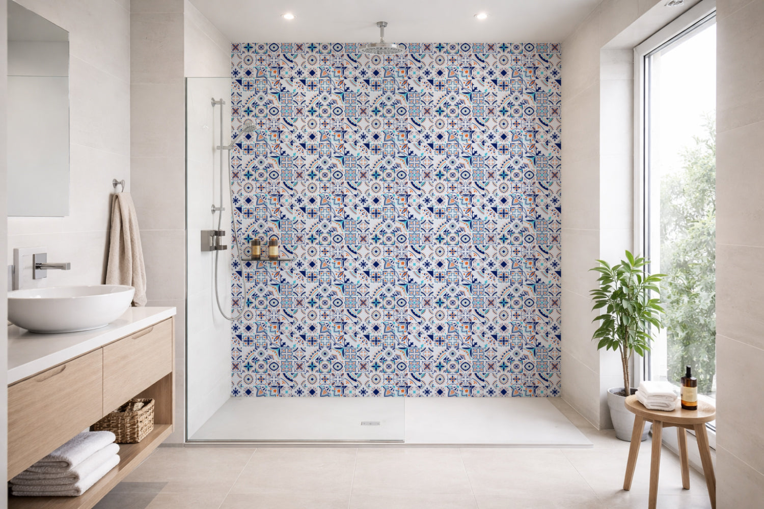 Toilettenrückwand Patchwork