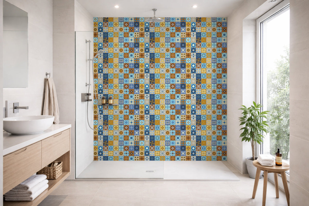 Toilettenrückwand Patchwork
