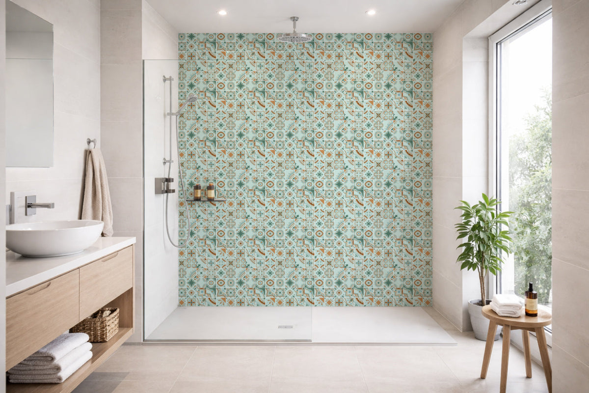 Toilettenrückwand Patchwork