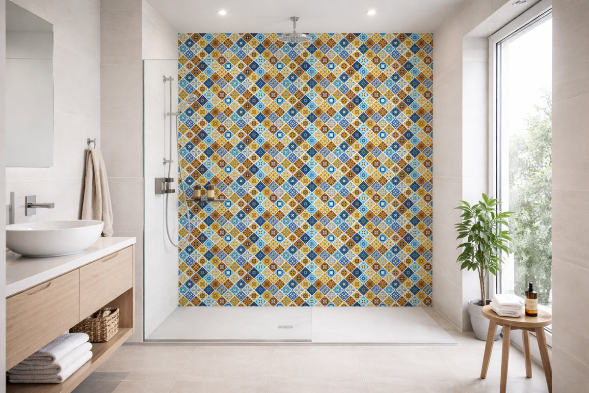 Toilettenrückwand Patchwork