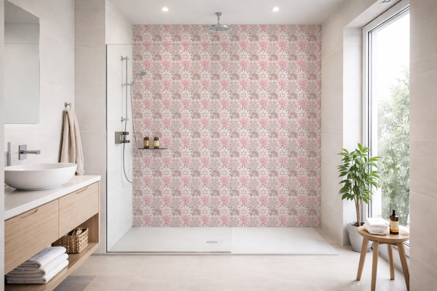 Toilettenrückwand Patchwork